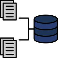 Data Collection Line Filled Icon vector