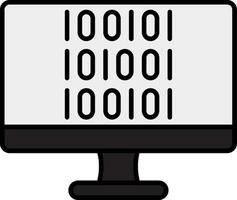 Binary Code Line Filled Icon vector