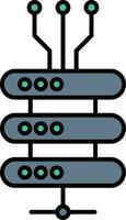 Data Network Line Filled Icon vector