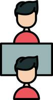 Meeting Line Filled Icon vector