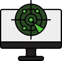 Radar Line Filled Icon vector