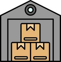 Warehouse Line Filled Icon vector