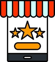 Rating Line Filled Icon vector