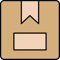Package Box Line Filled Icon vector