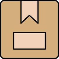 Package Box Line Filled Icon vector