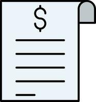 Invoice Line Filled Icon vector