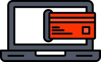 Credit Card Payment Line Filled Icon vector