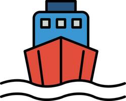 Shipping Line Filled Icon vector