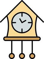 cuco reloj línea lleno icono vector