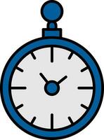 bolsillo reloj línea lleno icono vector