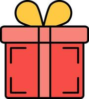 Gift Line Filled Icon vector