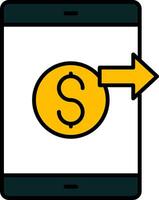 Send Money Line Filled Icon vector