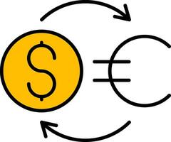 Money Exchange Line Filled Icon vector