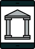 Mobile Banking Line Filled Icon vector