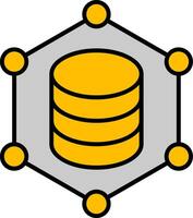 Blockchain Line Filled Icon vector