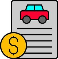 Car Loan Line Filled Icon vector