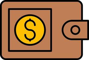 Wallet Line Filled Icon vector