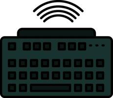 Wireless Keyboard Line Filled Icon vector