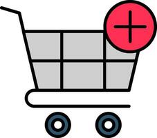 Shopping Cart Line Filled Icon vector