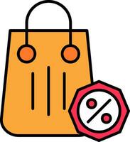 Discount Line Filled Icon vector