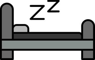 Bed Line Filled Icon vector