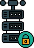 Server Line Filled Icon vector