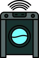 Smart Washing Machine Line Filled Icon vector