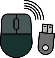 Wireless Mouse Line Filled Icon vector