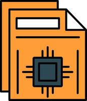 Document Line Filled Icon vector
