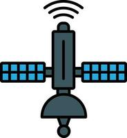 icono lleno de línea satelital vector