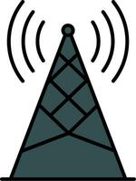 antena línea lleno icono vector