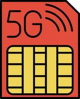 Sim Card Line Filled Icon vector