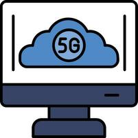 Cloud Connection Line Filled Icon vector