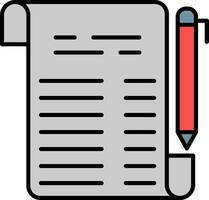 Contract Line Filled Icon vector