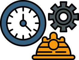 Working Hours Line Filled Icon vector