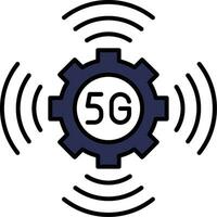 5G Line Filled Icon vector