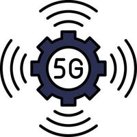 5g línea lleno icono vector