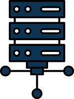 Server Line Filled Icon vector