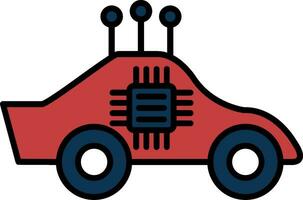 Autonomous Car Line Filled Icon vector