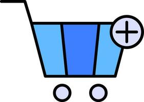 Add To Cart Line Filled Icon vector