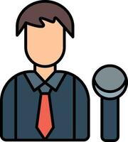 Journalist Line Filled Icon vector