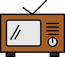 Television Line Filled Icon vector