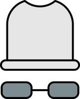 White Hat Line Filled Icon vector