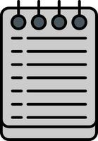 icono lleno de línea de notas vector