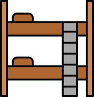 Bunk Bed Line Filled Icon vector