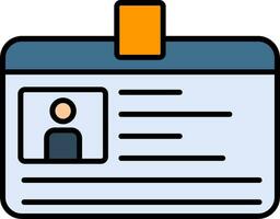 Id Card Line Filled Icon vector