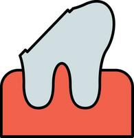 dental caries línea lleno icono vector