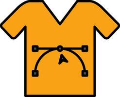 Shirt Design Line Filled Icon vector