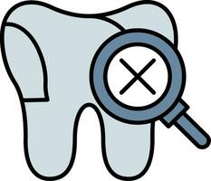 Unhealthy Tooth Line Filled Icon vector