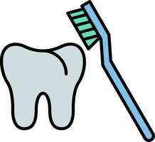 Toothbrush Line Filled Icon vector